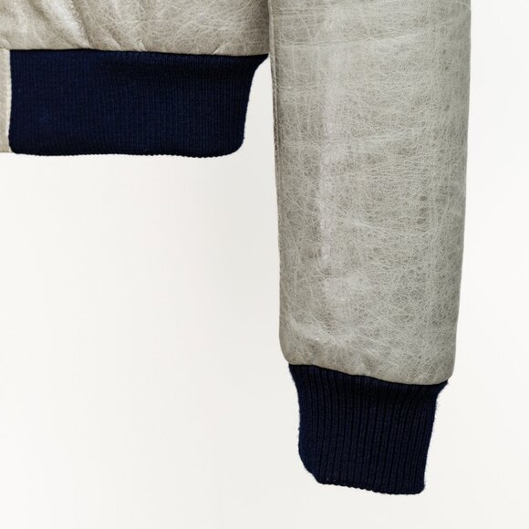 Balenciaga 2008 Arena Goat Leather Grey Navy Zip Bomber - Picture 6 of 10